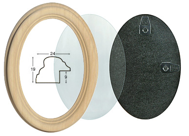 Oval frames, plain, complete - 9x12 cm
