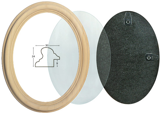 Oval frames, plain, complete - 18x24 cm