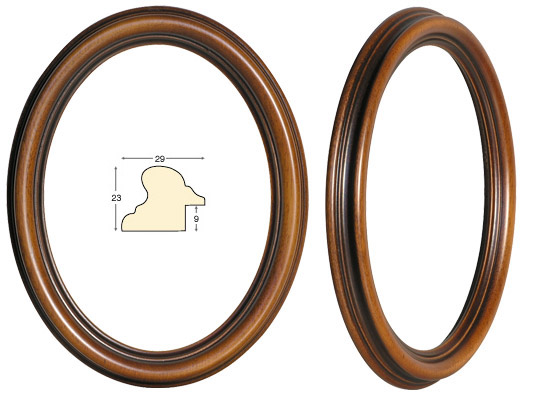 Oval frames, antique walnut - 13x18 cm