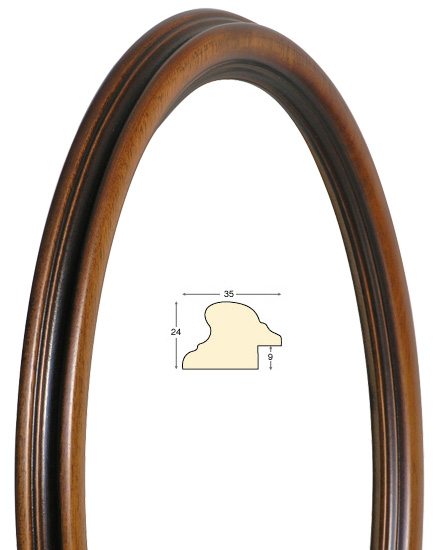 Oval frames, antique walnut - 28x35 cm