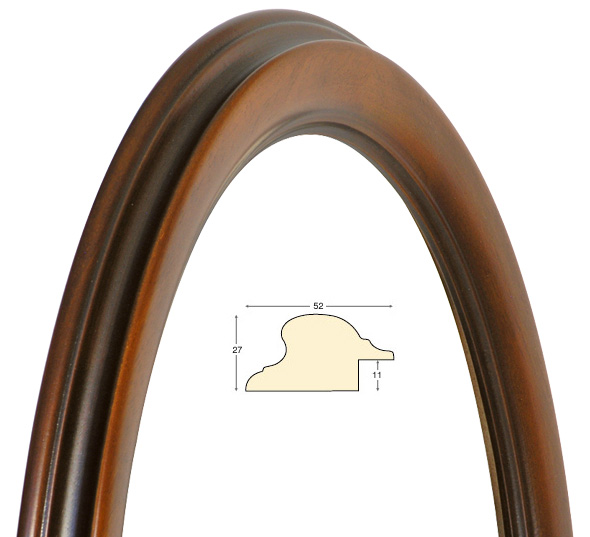 Oval frames, antique walnut - 40x50 cm