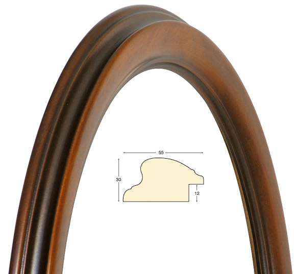 Oval frames, antique walnut - 50x60 cm