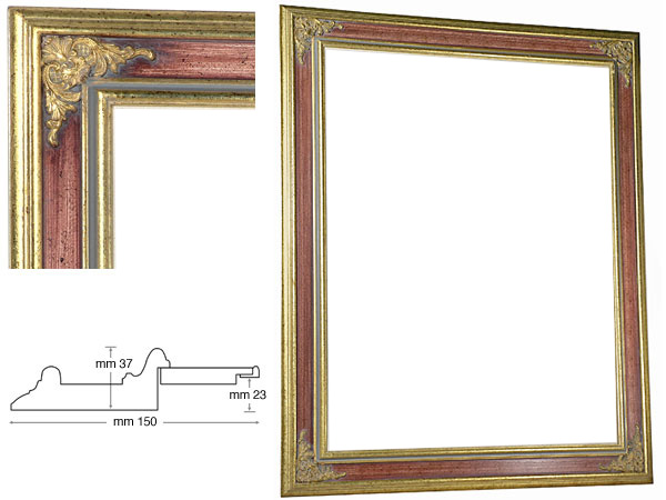Venice frame with red band 700x900 mm, empty
