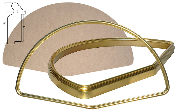 Golden fan frames - 70 cm