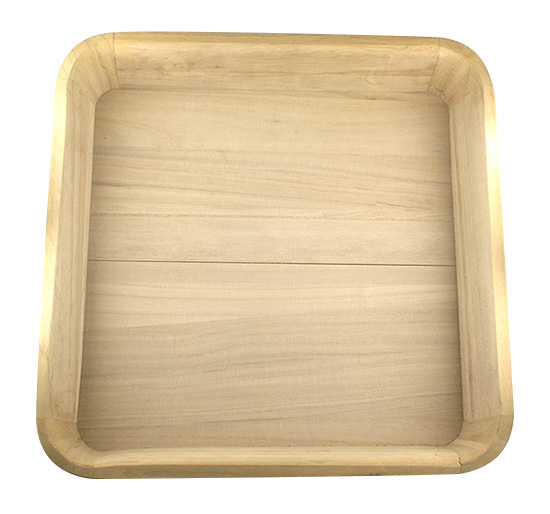 Square wooden tray - side 350 mm