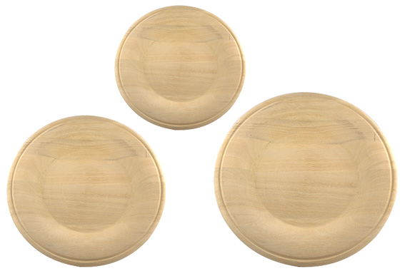 Set of 3 wooden plates