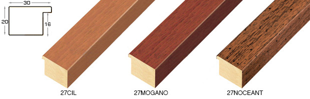 Moulding ayous, width 30mm height 20 - natural timber