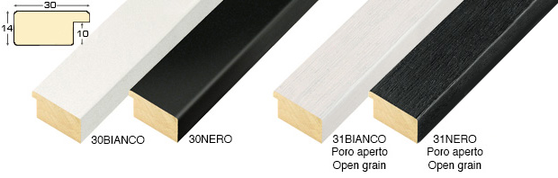 Corner sample of moulding 30BIANCO