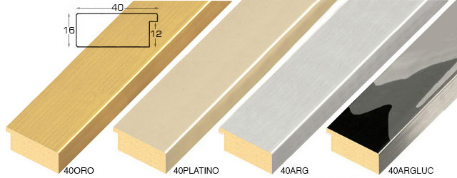 Moulding ayous, width 40mm height 16 - platinum 