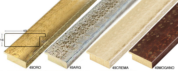 Complete set of corner samples of moulding 49-89 (4 pieces)