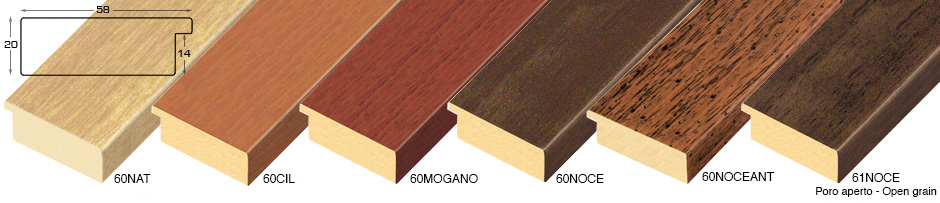 Complete set of corner samples of moulding 60 (6 pieces)