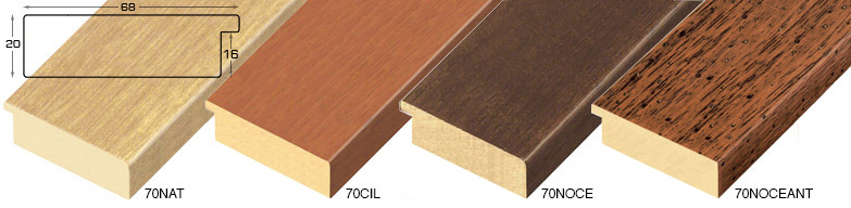 Moulding ayous, width 68mm height 20 - natural timber