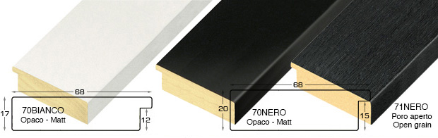 Corner sample of moulding 70BIANCO