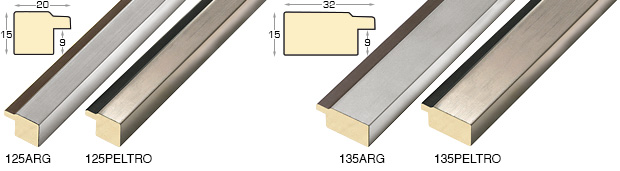 Moulding ayous, Width 20mm Height 15 - Silver, black fillet