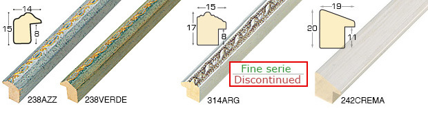 Complete set of corner samples of moulding 238 (4 pieces)