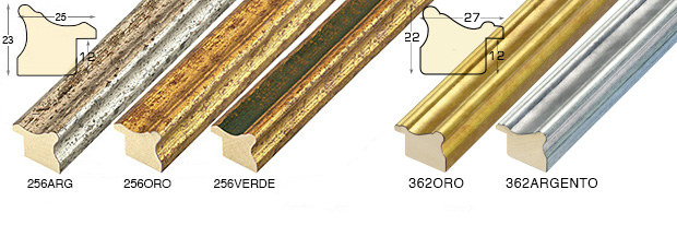 Complete set of corner samples of moulding 256 (3 pieces)