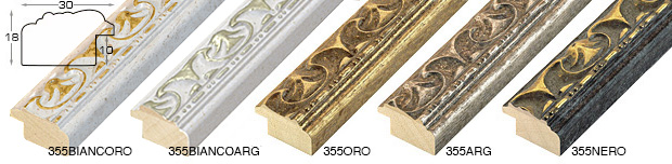 Moulding ayous white with golden decorations