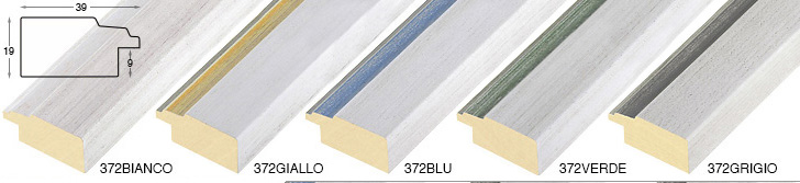 Complete set of corner samples of moulding 372 (5 pieces)