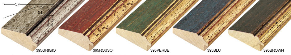 Complete set of corner samples of moulding 395 (5 pieces)