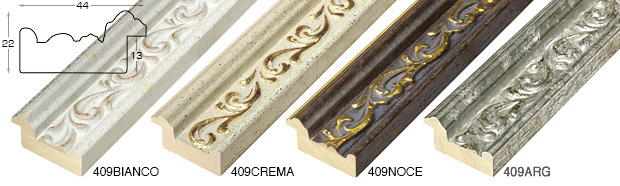 Complete set of corner samples of moulding 409 (4 pieces)