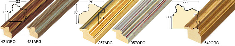 Complete set of corner samples of moulding 421-542 (5 pieces)