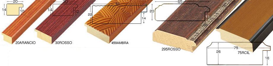 Complete set of corner samples of moulding 459 (2 pieces)