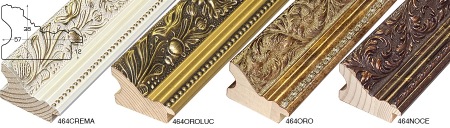 Moulding finger-jointed pine, width 57mm, height 32 - Cream