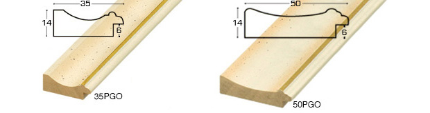 Corner sample of moulding 35PGO