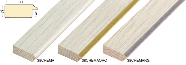 Liner finger-jointed pine 38mm - Cream, wired texture