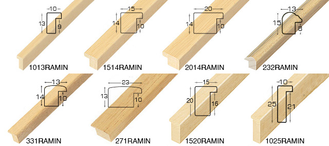Moulding ramin, width 10mm, height 13 - bare timber