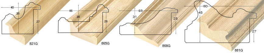 Mowlding ayous width 21 height 20, bare timber