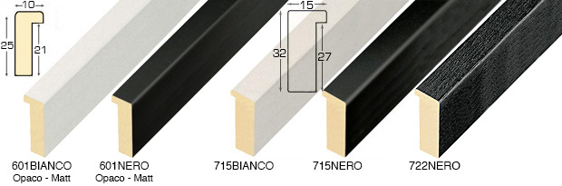 Moulding finger-jointed pine, width 10mm, height 25mm - matt white