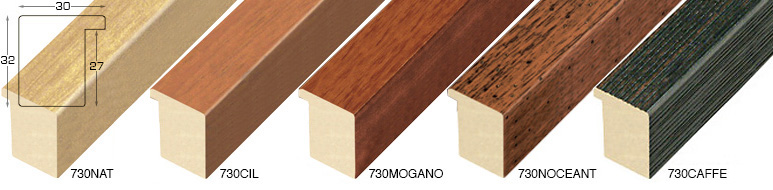 Complete set of corner samples of moulding 730 (5 pieces)