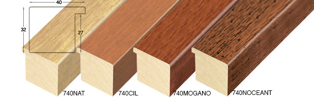 Moulding ayous, width 40mm height 32 - natural wood