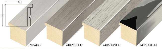 Complete set of corner samples of moulding 740 (5 pieces)