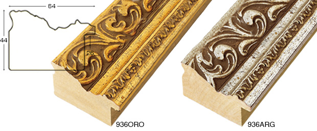 Moulding ayous, width 64mm, height 44 - gold