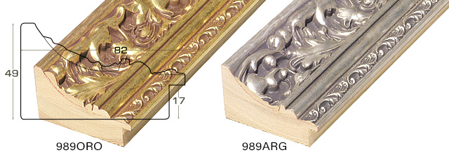 Complete set of corner samples of moulding 989 (2 pieces)