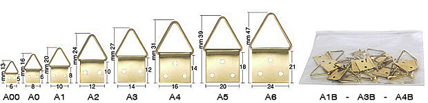 Hanger, brass plated hinged n.00 - Pack 1000
