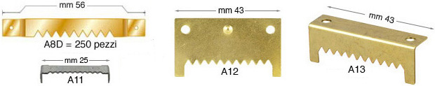 Sawtooth hangers, brass plated - Pack 250