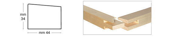 Stretcher bars, wood, 44x34 mm, 20 cm