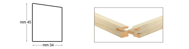Stretcher bars, fir, 35x45 mm, length cm 30