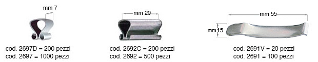 Frameless clips,   7 mm - Pack 200