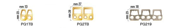 Hangers, brass plated 1-hole, for PG5501 - 7000 pcs