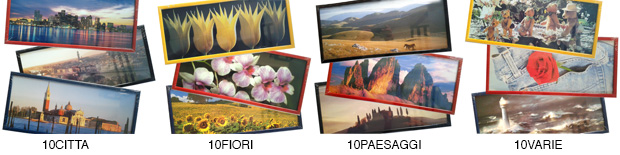 Set of 10 frames 20x49 cm with city images