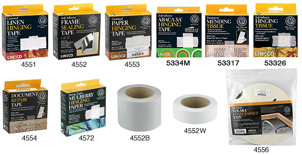 Adhesive tapes, Lineco