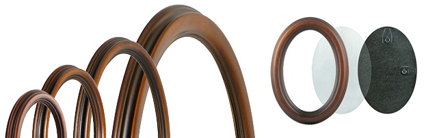 Oval frames, antique walnut - 5x7 cm