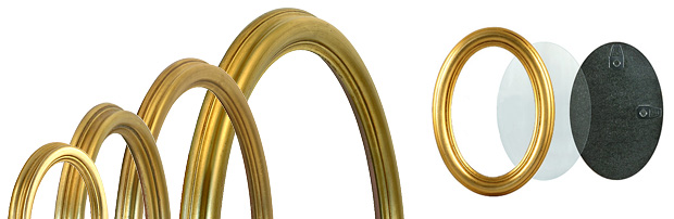 Oval frames, gold - 7x9 cm