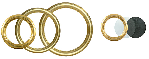 Round frames, gold - diameter 8 cm