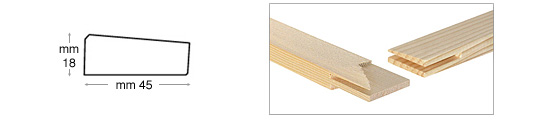 Stretcher bars, wood, 45x18 mm, 20 cm
