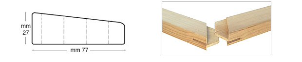 Stretcher bars, fir, 77x27 mm, length 35 cm